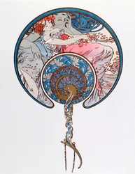 Der vorbeiziehende Wind Kriege Jugend Lithographie von Alphonse Mucha, 1899